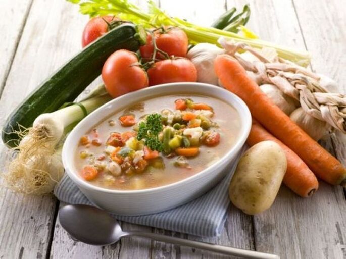 Vegetable soup for gastritis